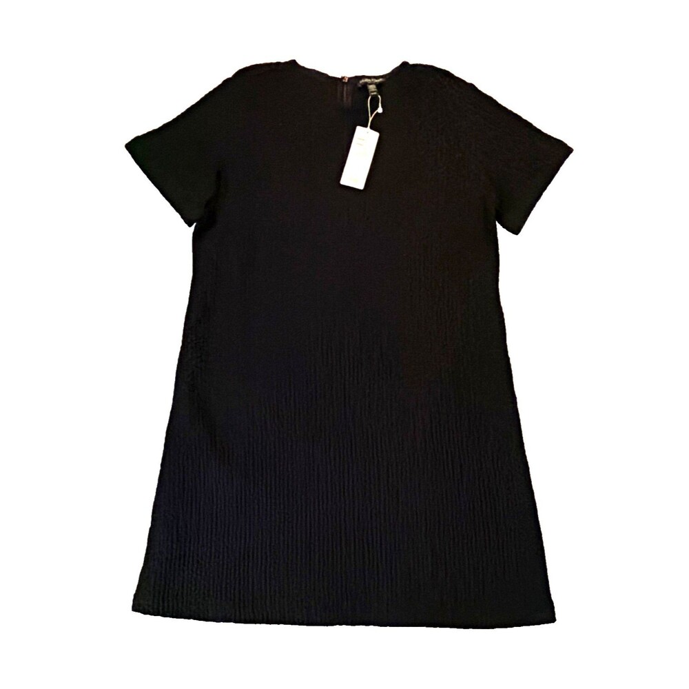 Eileen Fisher Womens Shift Dress Short Sleeve PL Organic Cotton Jacquard NWT